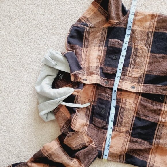 DC Men's Plaid Flannel Skater Grunge Outdoor Camp Hooded Shirt M - Picture 4 of 8